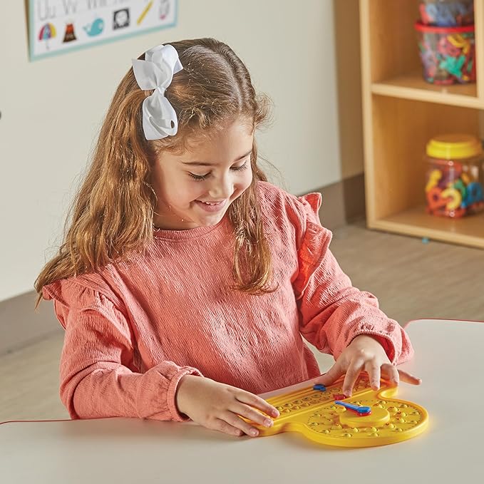 hand2mind NumberLine Clock Sensory Bubble Popper, Push Pop Fidget Toys, Learn to Tell Time, Telling Time Teaching Clock for Kids, Fidgets for Classroom, Math Toys, Kindergarten Learning Activities