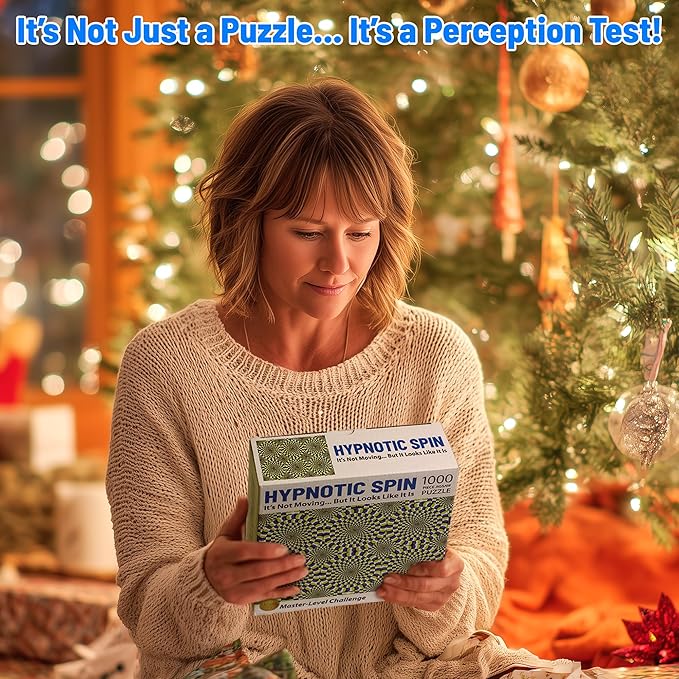 Funwares Optical Illusion Puzzle – 1000 Piece Expert-Level Jigsaw for Adults – Hypnotic Visual Movement – Modern Art Challenge – Elegant Gift for Puzzle Pros & Design Lovers