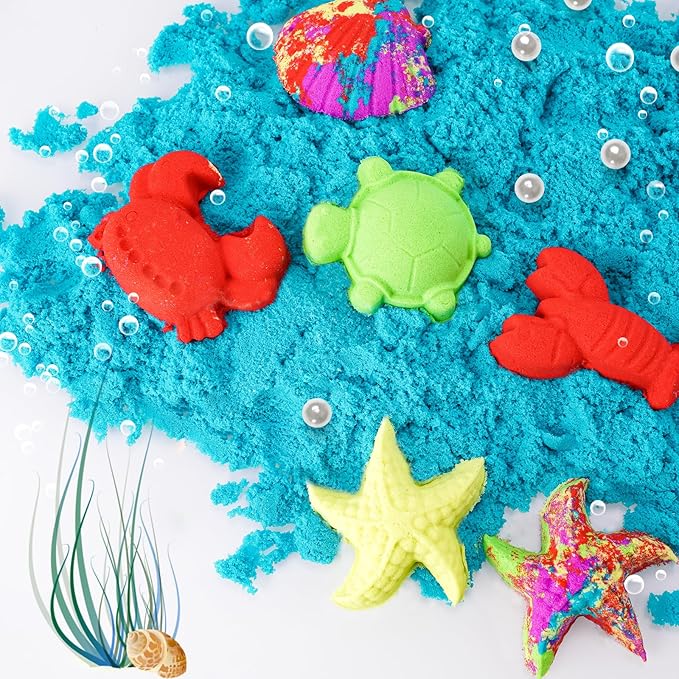 NiToy FlexiSand Value Pack 19lbs of 10 Colored Moldable Self-Sticking Sand, Never Dries Out-Fun for 3 Years and up Kids Bulk Refill for Sensory Sand Box Toys, Ideal for Shaping, Squeezing and Molding