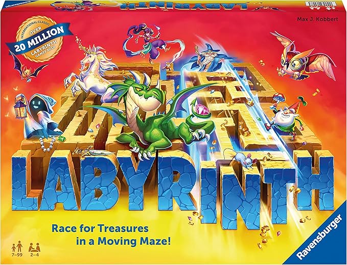 Ravensburger Labyrinth Board Game - A Strategic Maze Challenge for Family Nights - Find Treasures & Block Opponents - MESH Accredited - Great Birthday Gift - 2-4 Players - Kids Ages 7-10 and Older