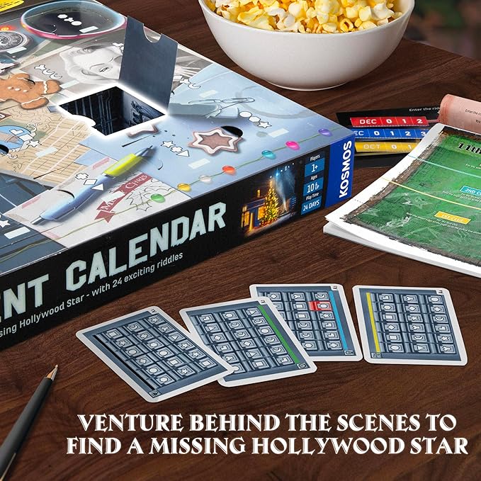 EXIT: The Game - Advent Calendar - The Missing Hollywood Star | Christmas | Calendar | Advent | Mystery Game | Family Activity | Ages 10+