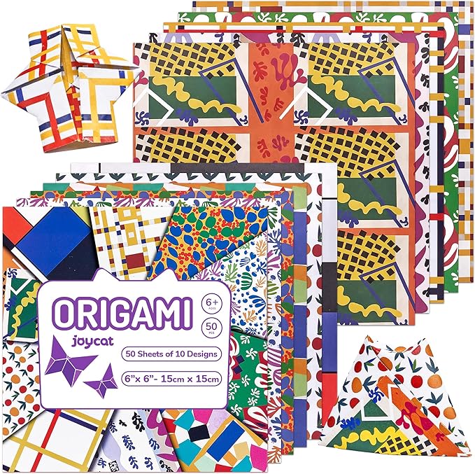Origami Paper 6x6 Inches - 50 Sheets - Vintage Masterpiece Oil Painting & Impressionist Art, Double-Sided Folding Paper for Adults, Artists & Kids - Ideal for Scrapbooking, Card Making and Crafts