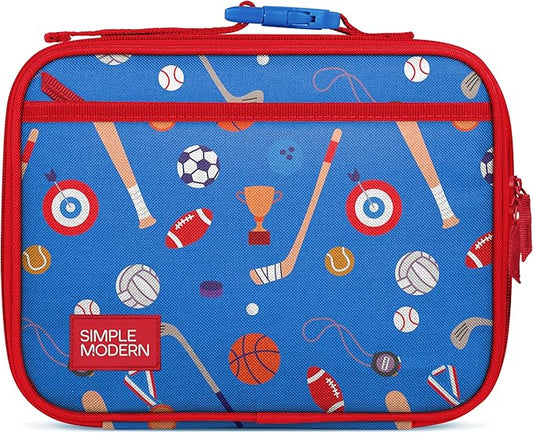 Simple Modern Kids Lunch Box for School | Reusable Insulated Lunch Bag for Toddler, Girl, and Boy | Meal Containers with Exterior & Interior Pockets | Hadley Collection | Sports Balls