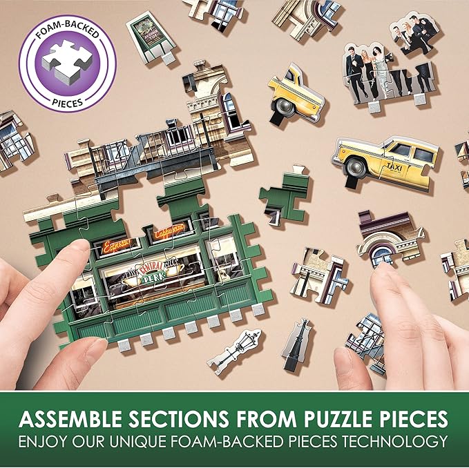 Wrebbit3D Friends 3D Puzzle Model of Central Perk | 440 Real Jigsaw Puzzle Pieces | Build The Iconic Cafe from The Hit TV Series