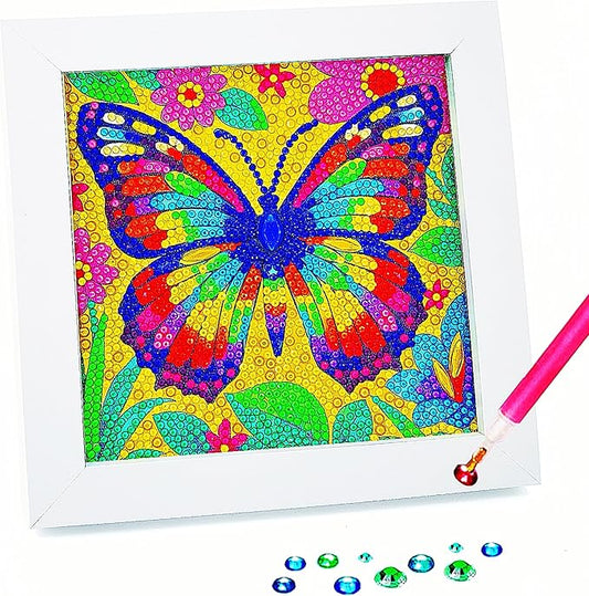 Diamond Art Kits for Kids - Crafts for Ages Girls 8-12 - Diamond Art Painting with Wooden Frame Included - Arts and Crafts for Kids Age 4-6 - GEM Art Supplies for Beginner Friendly Decor Birthday Gift