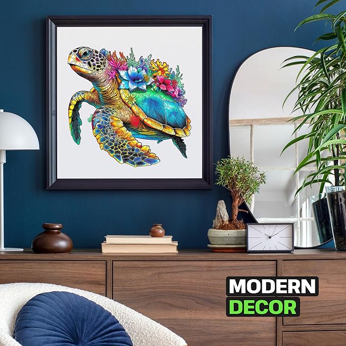 ESC WELT Wooden Turtle Puzzle 500 Pieces - Captivating Mind Entertainment for Teens and Adults - Fun and Environmentally Friendly Toy - Challenging Jigsaw Game - Wooden Puzzle