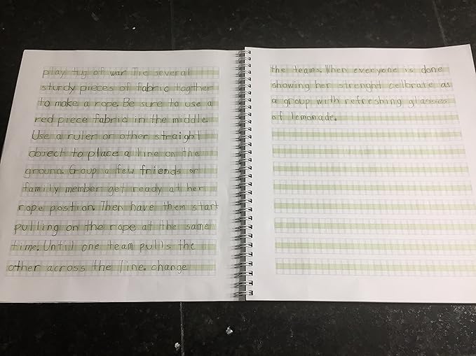 Channie's Youth Composition Notebook - Handwriting Practice, Improvement Journal for Kids, Older Learners, & Special Needs Students, Calligraphy Workbook with Special Writing Blocks, Green
