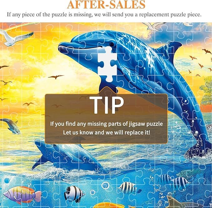 ALL4JIG Ocean World Fun Jigsaw Puzzles for Adults and Kids, 500 Pieces, 19" x 14", Christmas Secret Santa Gift, White Elephant Gifts, Number Partitioned for Easy Solving