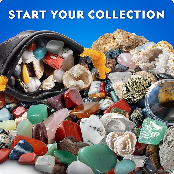 National Geographic Rock Collection Box for Kids – 300+ Piece Gemstones and Crystals Set Includes Geodes and Real Crystals, Rocks and Minerals, Science Kit for Kids, A Geology Gift for Boys and Girls