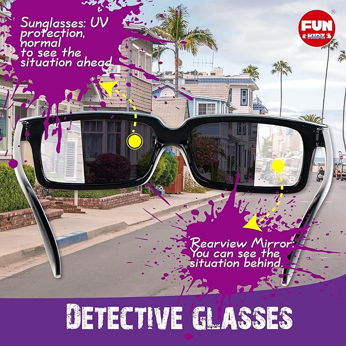 Detective Fingerprint Kit for Kids Ages 8-12, FunKidz Spy Gear Pretend Play STEM Science Kit Project with Crime Scene Investigations Educational Class Tools for Boys Girls