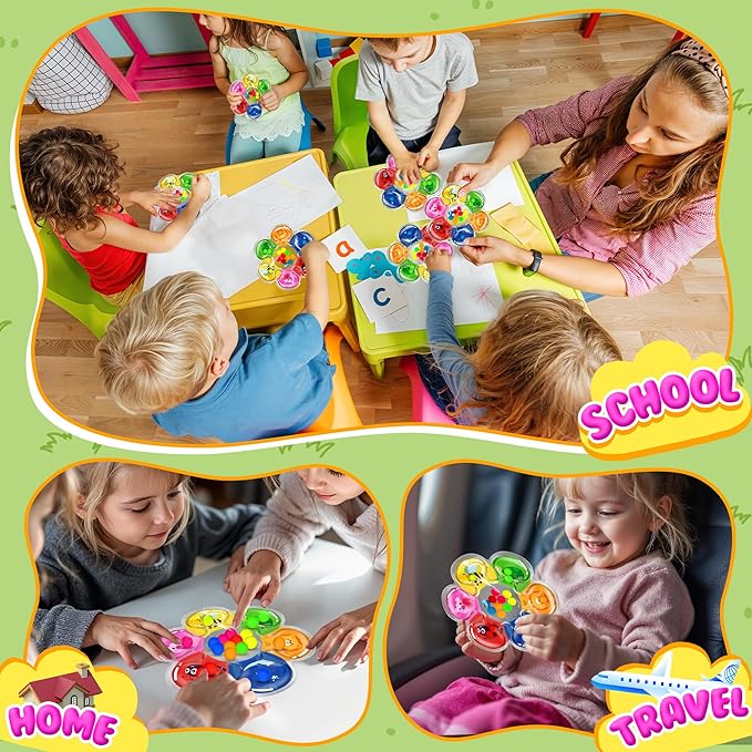 Color Sorting Sensory Toys for Toddlers & Kids, Preschool Fine Motor Skills for Autism, Fidget Color Matching Travel Toys, Calm Down Toy, Birthday Gifts for Boys & Girls