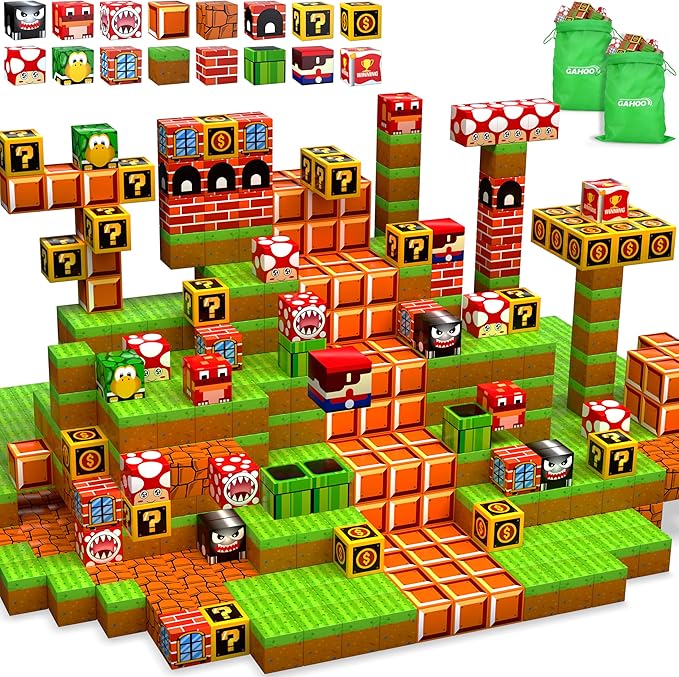 Magnetic Blocks - 200PCS Build 3D Magnet Building Toys World with Magnetic Tiles, STEM Kids Sensory Toys, Toy Magnet Building Set B-Day Gifts for Age 3 4 5 6-10 Year Old Boys Girls