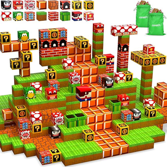Magnetic Blocks - 200PCS Build 3D Magnet Building Toys World with Magnetic Tiles, STEM Kids Sensory Toys, Toy Magnet Building Set B-Day Gifts for Age 3 4 5 6-10 Year Old Boys Girls