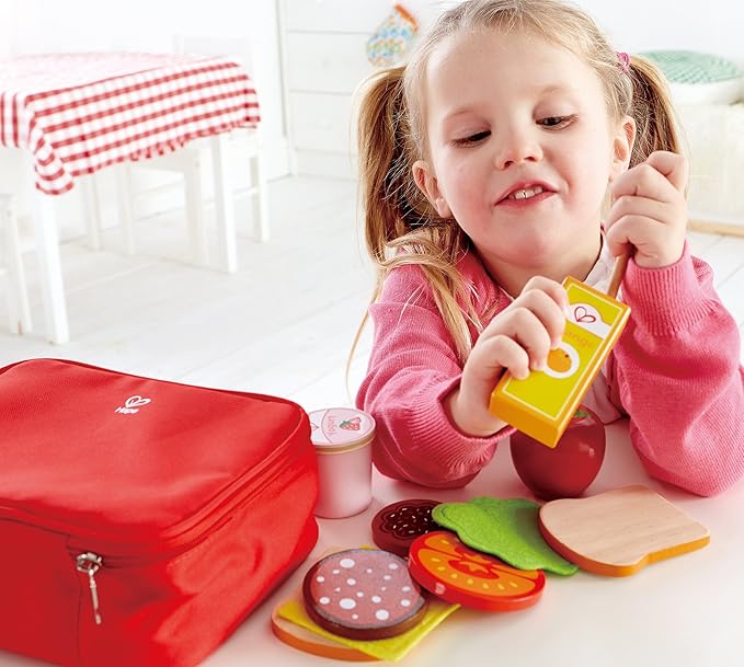 Hape Wooden Lunch Box| Kitchen Pretend Play Food Set and Accessories for Kids