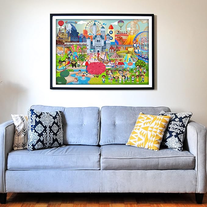 Think2Master Amusement Park 250 Pieces Jigsaw Puzzle Fun Educational Toy for Kids, School & Families. Great Gift for Boys & Girls Ages 8+ to Stimulate Learning. Size: 14.2” X 19.3”