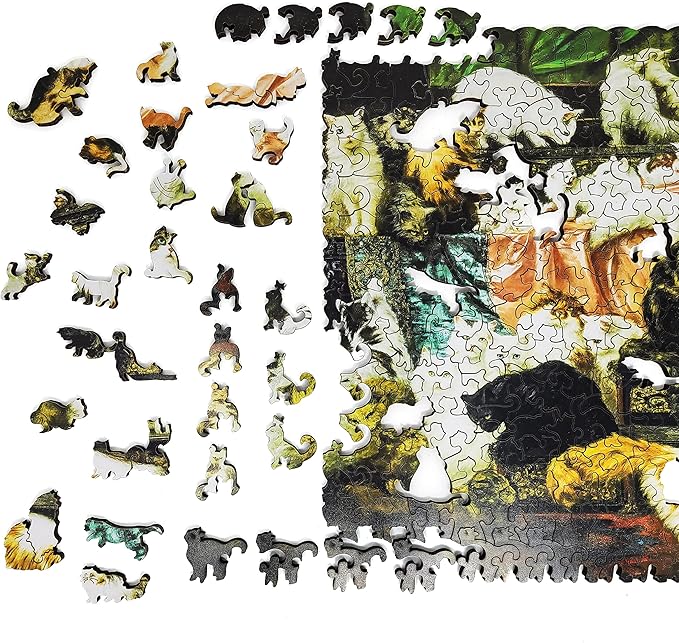 Wooden Jigsaw Puzzle for Adults - Uniquely Shaped Pieces - Made in The USA by FoxSmartBox - 350 Pieces - My Wife's Lovers