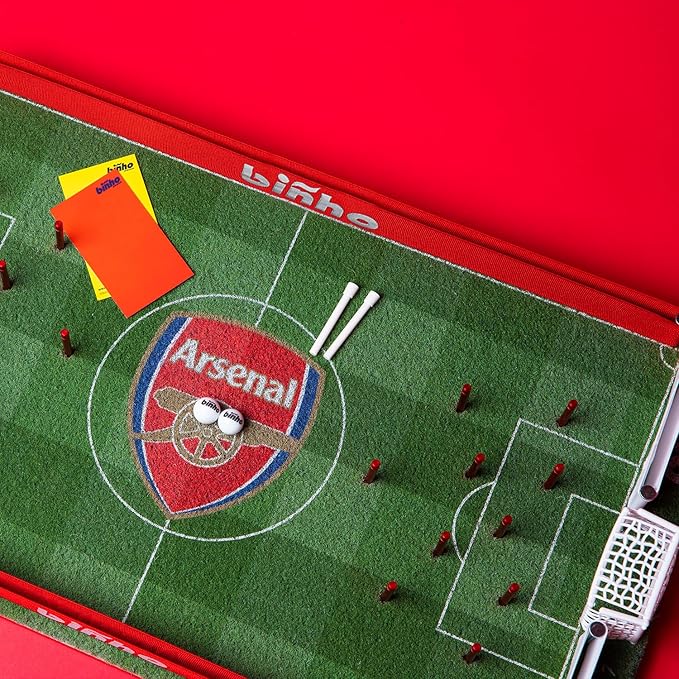 Binho Board Classic Board Game Arsenal Edition - 2-Player Fast-Paced Finger Flicker Pinball Family Board Games - Portable Tabletop Sports Game Set for Any Occasion