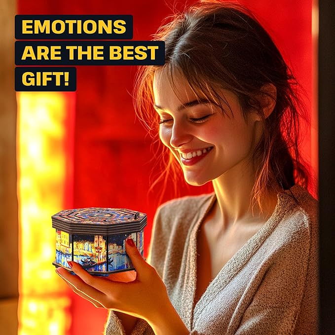 ESC WELT Secret Art Maze Box - Creative Gift Box with Printed Design - 3D Wooden Box Game - Gift Box Riddle Game for Money, Vouchers, Gift Cards - Unique Gift for Teens and Adults - 3D Wooden Puzzle