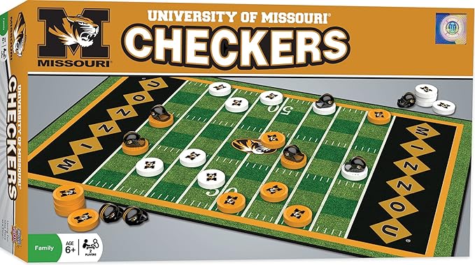 MasterPieces Family Game - NCAA Missouri Tigers Checkers - Officially Licensed Board Game for Kids & Adults