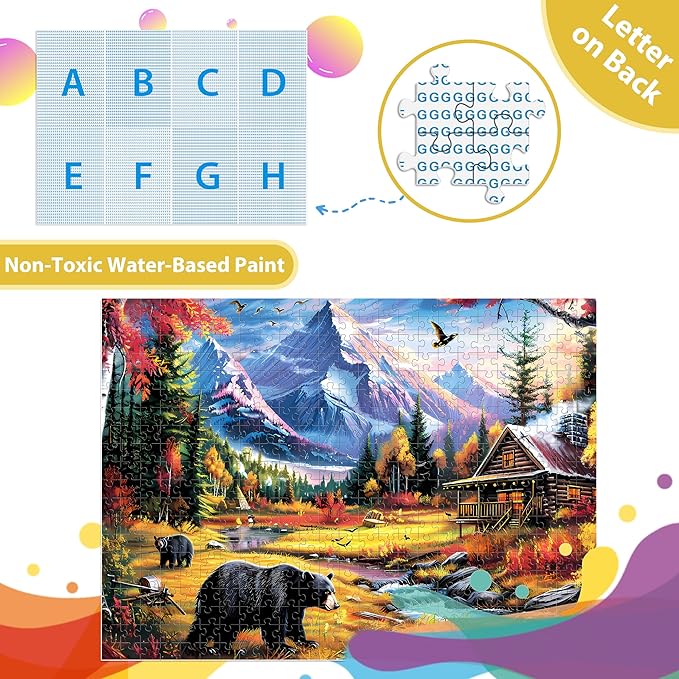 500 Pieces Jigsaw Puzzle for Adults - Bear Mountain Nature Theme for Children and Elderly - Recycled Paper, Challenging Family Game, Great Gift for Friends - 20.5 x 15 Inch