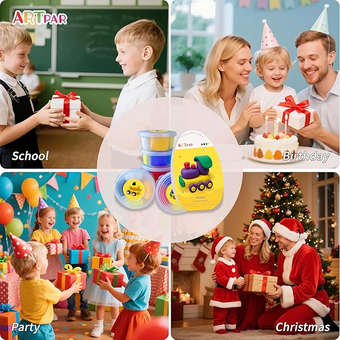 Kids Air Dry Clay Kit,12 Pack Traffic Modeling Magic Clay Sculpting Set | Ultra Light & Soft DIY Art & Crafts School Classroon Projects,Home Party Favors Supplies for Boys Girls Adults