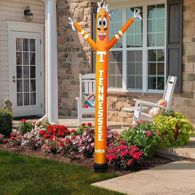 NCAA Tennessee Volunteers Football Wacky Waving Inflatable Tube Guy with LED Lights & Built-in Blower - 6" x 36" x 96" Inflatable Tube Man Crazy Sports Fan Outdoor Party Decoration