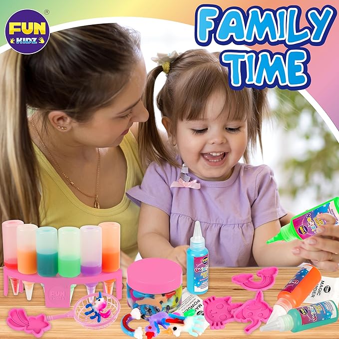Unicorn Magic Grow Aqua Elves Kit, FunKidz Magical Water Elf Toys for Kids with 25 Colors Gel 16 Unicorn Molds to Make Over 100 Water Pets Crafts for Girls Boys Ages 3+