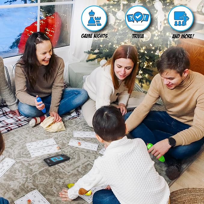 Teacher's Choice 8 Player Wireless Handheld Game Buzzer System - Displays First Buzz-in - Great for Jeopardy, Family Feud, Trivia and Buzzer Games - Console with 8 Joystick Buzzers, 8 Unique Sounds