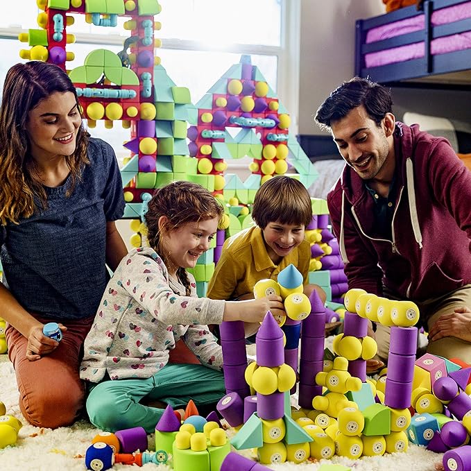 Magnetic Foam Building Blocks - 50-Piece Set, Bath Toys for Toddlers, Preschool Toys, Bathtub Toys, Sensory Toys, Blocks for Toddlers 3-5, Engineering Toys for Kids 3-5, Bath Blocks