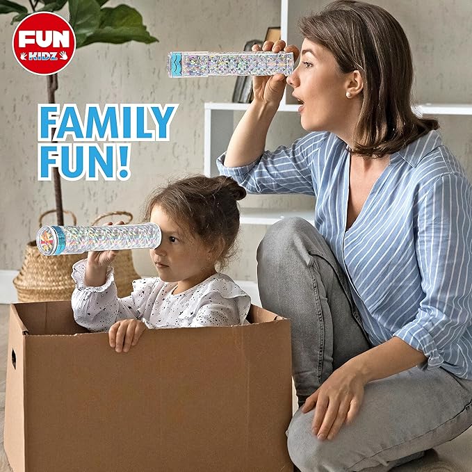 Twins Kaleidoscope Kit for Kids, FunKidz DIY Kaleidoscope Making Craft Kit with Prism Gift Optical Illusion Science Experiment Educational STEM Toy