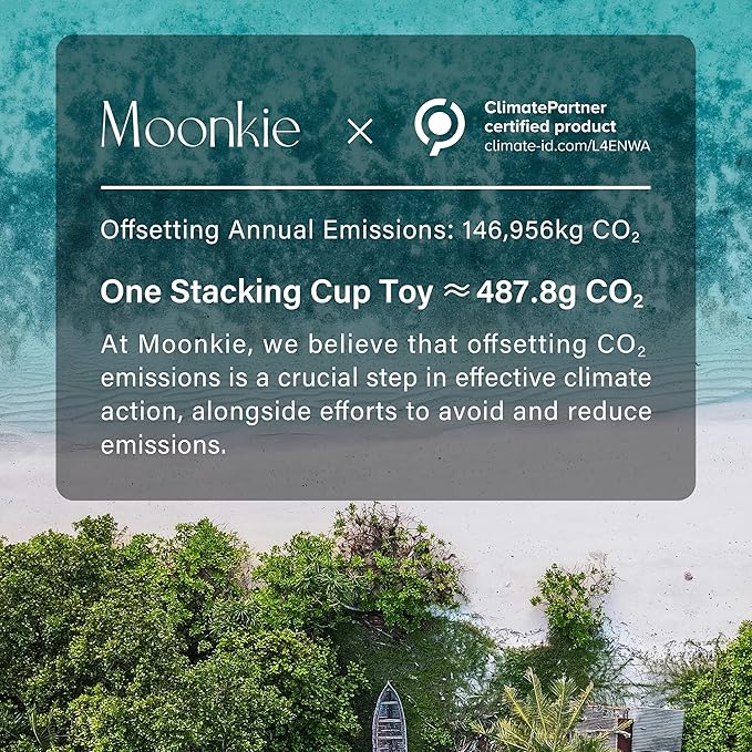 Moonkie Stacking Cups Toy, Fun Educational Baby Toys Silicone Soft Teething Toy, Age 6+ Months, 7 Piece Set