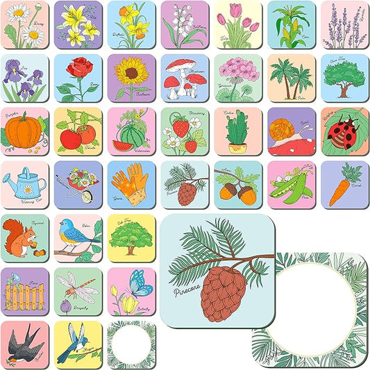 Memory Matching Game, 72 PCS Grow A Garden Matching Cards for Toddlers 36 Designs Memory Cards Educational Toys for Preschool 4 5 6 Years Old