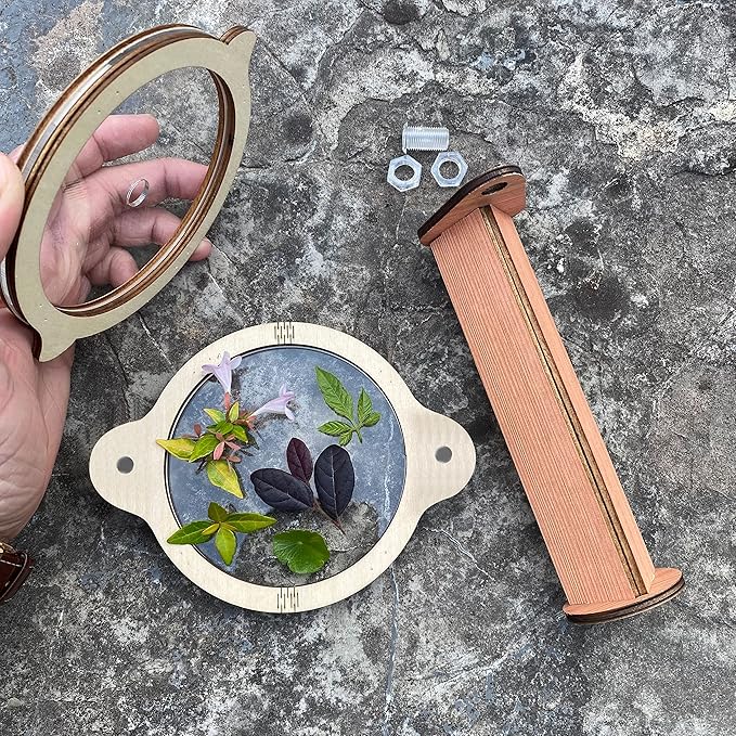 2PCS Natural DIY Kaleidoscope Kit, Outdoor Classic Handmade Education, Magic Wooden Rotating Kaleidoscope Making Set, Best Gift for Nature Lovers (2 Pcs Planets)