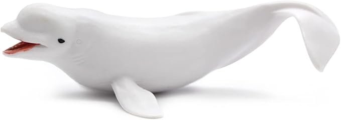 Solid Sea Animals Educational Toys,Simulation Ocean Shark Sea Creature Toy for Toddlers Kids (Middle Beluga)