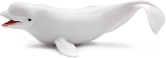 Solid Sea Animals Educational Toys,Simulation Ocean Shark Sea Creature Toy for Toddlers Kids (Middle Beluga)
