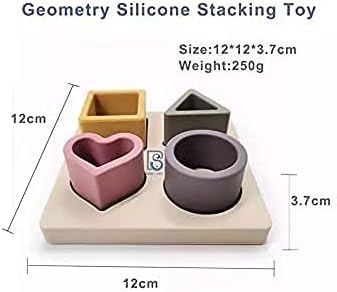 Baby Step Beige Silicone Shape Sorter Puzzle for Toddlers 6-24 Months - Montessori Educational Toy - Enhances Color Recognition & Fine Motor Skills - Beige