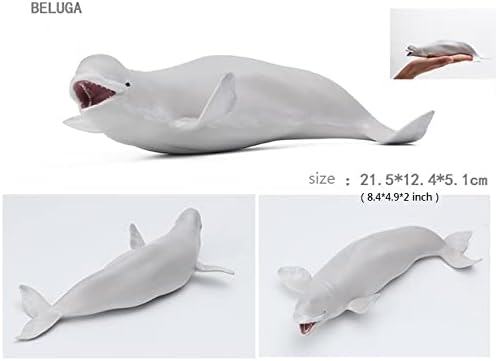 Solid Sea Animals Educational Toys,Simulation Ocean Shark Sea Creature Toy for Toddlers Kids (Beluga)