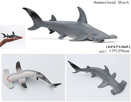 Solid Sea Animals Educational Toys,Simulation Ocean Shark Sea Creature Toy for Toddlers Kids (Hammerhead Shark)