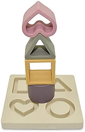 Baby Step Beige Silicone Shape Sorter Puzzle for Toddlers 6-24 Months - Montessori Educational Toy - Enhances Color Recognition & Fine Motor Skills - Beige