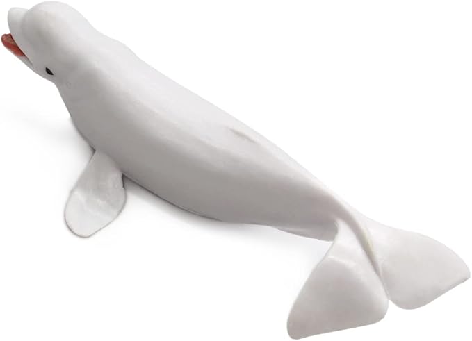 Solid Sea Animals Educational Toys,Simulation Ocean Shark Sea Creature Toy for Toddlers Kids (Middle Beluga)