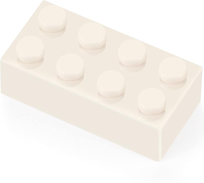 Feleph 100pcs 2x4 Bricks White Pieces Parts Classic Building Blocks Creative Play Set Toy Accessories Combine with 3001 Major Brick Brands