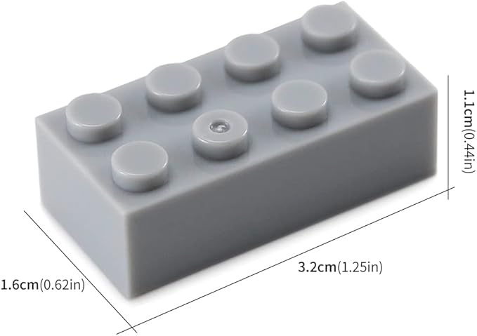 Feleph Basic Parts 320 Pieces 2x4 Light Gray Bricks Building Creative Play Blocks Set Toy Accessories Combine with Major Brick Brands (Gray Light)
