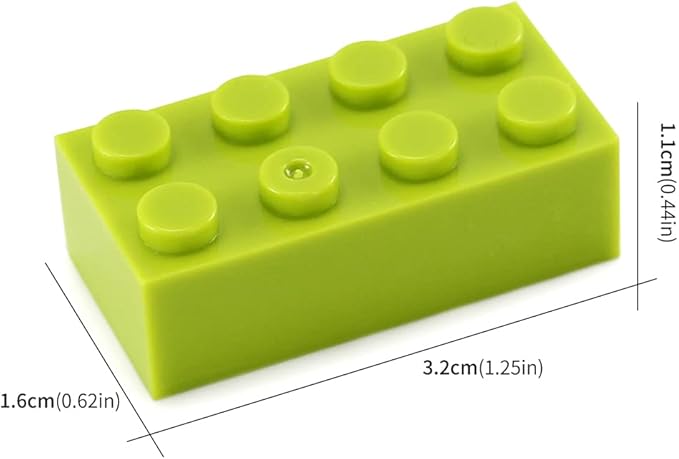 Feleph 2x4 Bricks Lime 320 Pieces Yellowish Green Parts Classic Building kit Creative Play Set Blocks Toy Accessories Basic Compatible with 3001 Major Brands (Yellowish Green)