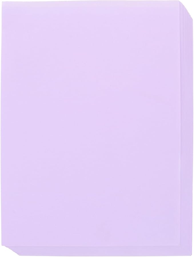 VOSAREA 100 Sheets of Light Purple Lilac Construction Paper - 8.25 x 11.67 Inch - Purple for Scrapbooking Crafts and Office Printing Projects