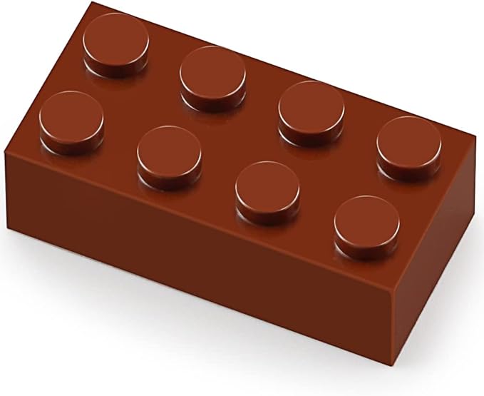 Feleph 100pcs 2x4 Bricks Reddish Brown Pieces Reddish Brown Parts Building kit Creative Play Set Classic Blocks Toy Compatible with 3001 Major Brands