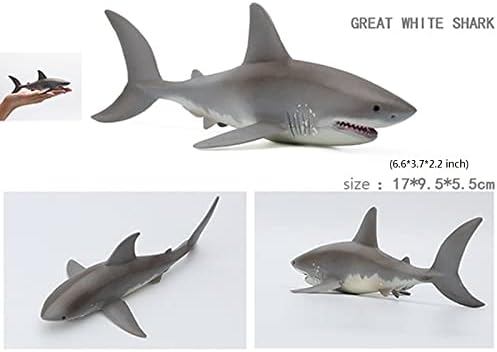 Solid Sea Animals Educational Toys,Simulation Ocean Shark Sea Creature Toy for Toddlers Kids (Great White Shark)