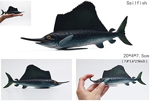 Solid Sea Animals Educational Toys,Simulation Ocean Shark Sea Creature Toy for Toddlers Kids (Sailfish)