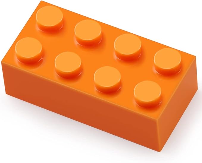 Feleph Classic 2x4 Bricks Orange 320 Pieces Parts Building Kits Creative Play Set Basic Blocks Toy Accessories Compatible with 3001 Major Brands (Orange)