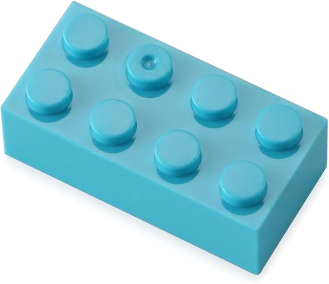 Feleph 100pcs 2x4 Bricks Medium Azure Pieces Parts Classic Building kit Creative Play Set Basic Blocks Toy Accessories Compatible with 3001 Major Brands