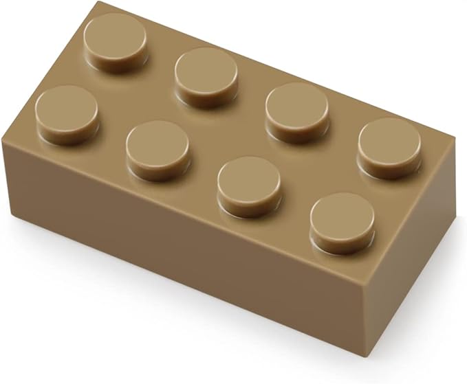 Feleph 2x4 Bricks 320 Pieces Dark Tan Classic Parts Building kit Creative Play Set Blocks Toy Accessories Compatible with 3001 Major Brands (Dark Tan)